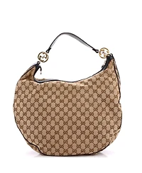 Pre-Owned Gucci Large Twins Hobo Gg Canvas