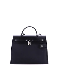 Pre-Owned HERMES Herbag Zip Leather and Toile