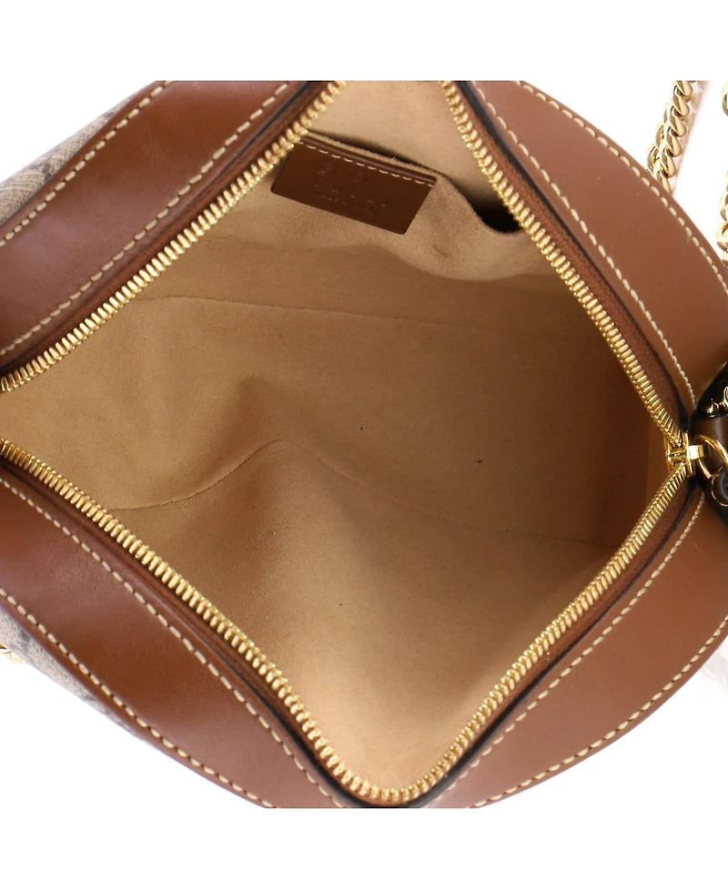 Pre-Owned Gucci Mini Chain Crossbody Bag Gg Coated Canvas and Leather