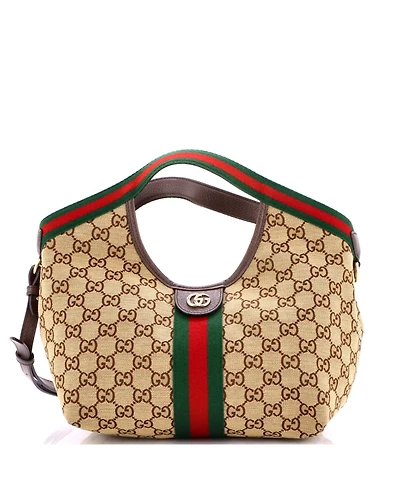 Pre-Owned Gucci Small Giglio Tote Gg Canvas
