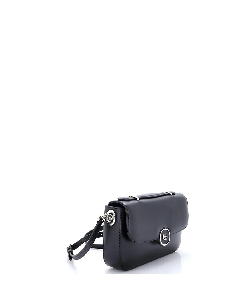 Pre-Owned Gucci Small Petite Gg Flap Shoulder Bag Leather