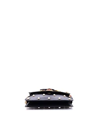 Pre-Owned Gucci Mini Broadway Pearly Bee Shoulder Bag Embellished Leather