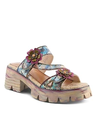 L'Artiste Women's Myrina Chunky Heel Sandal with Soft Leather and Comfort Fit