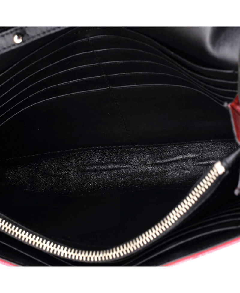 Pre-Owned Saint Laurent Medium Classic Monogram Wallet on Chain Matelasse Chevron Grainy Patent