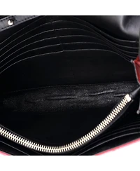Pre-Owned Saint Laurent Medium Classic Monogram Wallet on Chain Matelasse Chevron Grainy Patent