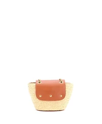 Pre-Owned Saint Laurent Mini Manon Basket Bag Raffia with Leather