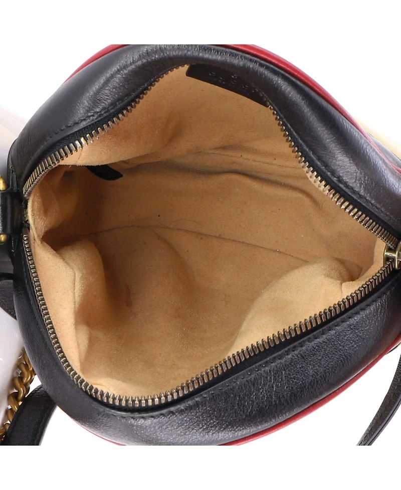 Pre-Owned Gucci Mini Gg Marmont Round Shoulder Bag Diagonal Quilted Leather