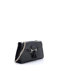 Pre-Owned Gucci Medium Emily Chain Flap Bag Microguccissima Leather