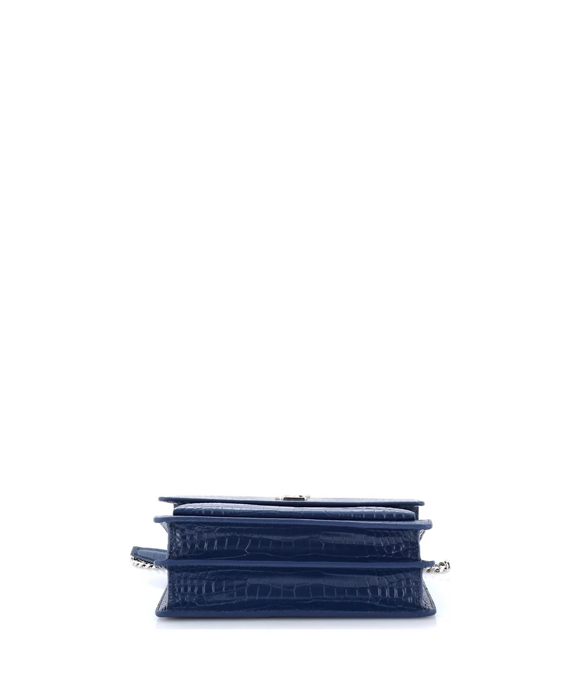 Pre-Owned Saint Laurent Medium Sunset Crossbody Bag Embossed Leather