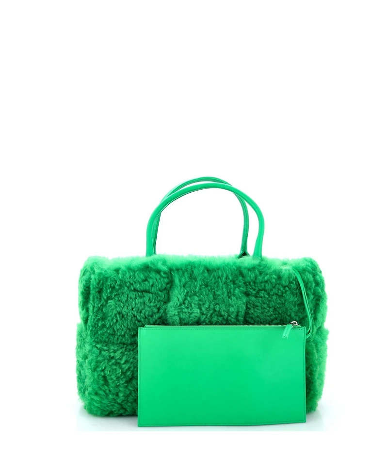 Pre-Owned Bottega Veneta Small Arco Tote Intrecciato Shearling