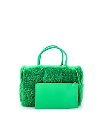 Pre-Owned Bottega Veneta Small Arco Tote Intrecciato Shearling