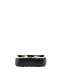 Pre-Owned Gucci Mini Gg Marmont Flap Bag Diagonal Quilted Gg Canvas with Leather