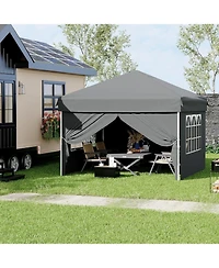 gaomon Easy Pop Up Canopy Tent With 4 Detachable Window Sidewalls - Waterproof Outdoor Portable Canopy With Carry Bag and Guy Lines