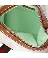 Pre-Owned Gucci Mini Web Boston Bag Gg Canvas