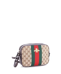 Pre-Owned Gucci Bee Web Camera Bag Gg Canvas