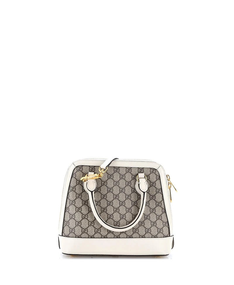 Pre-Owned Gucci Small Horsebit 1955 Top Handle Bag Gg Coated Canvas with Leather