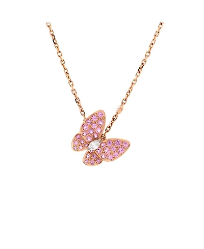 Pre-Owned Van Cleef & Arpels Two Butterfly Pendant Necklace