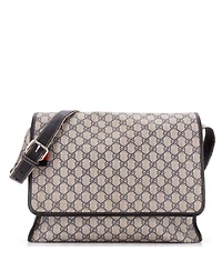 Pre-Owned Gucci Large Web Loop Messenger Gg Coated Canvas
