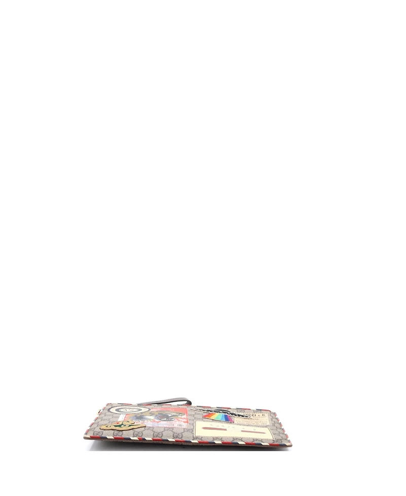 Pre-Owned Gucci Courrier Pouch Gg Coated Canvas with Applique