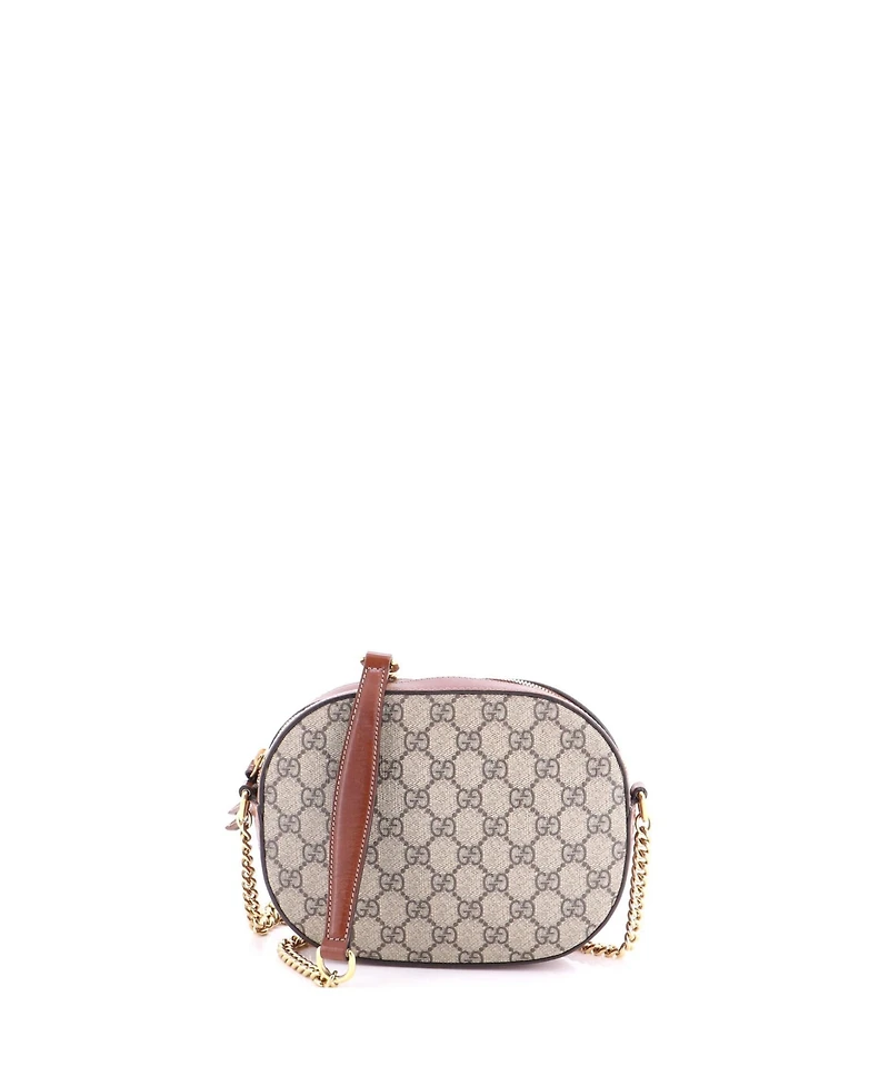 Pre-Owned Gucci Mini Chain Crossbody Bag Gg Coated Canvas and Leather