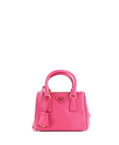 Pre-Owned Prada Mini Galleria Double Zip Tote Saffiano Leather
