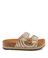 Patrizia Women's Pearline Pearl & Crystal Beaded Slide Wedge Sandals
