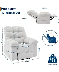 gaomon Recliner Chair, Wide Rocker Chair, Rocking Chair with Massage and Heat