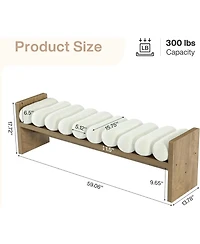 Tribesigns 59'' Wooden Entryway Bench With Boucle Cushion, Upholstered Fabric End Of Bed Bench(Removable Cushion)