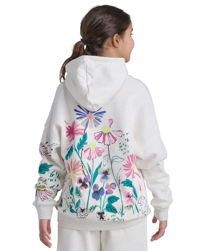 adidas Girls' 7-16 Long-Sleeve Graphic Fleece Hooded Sweatshirt