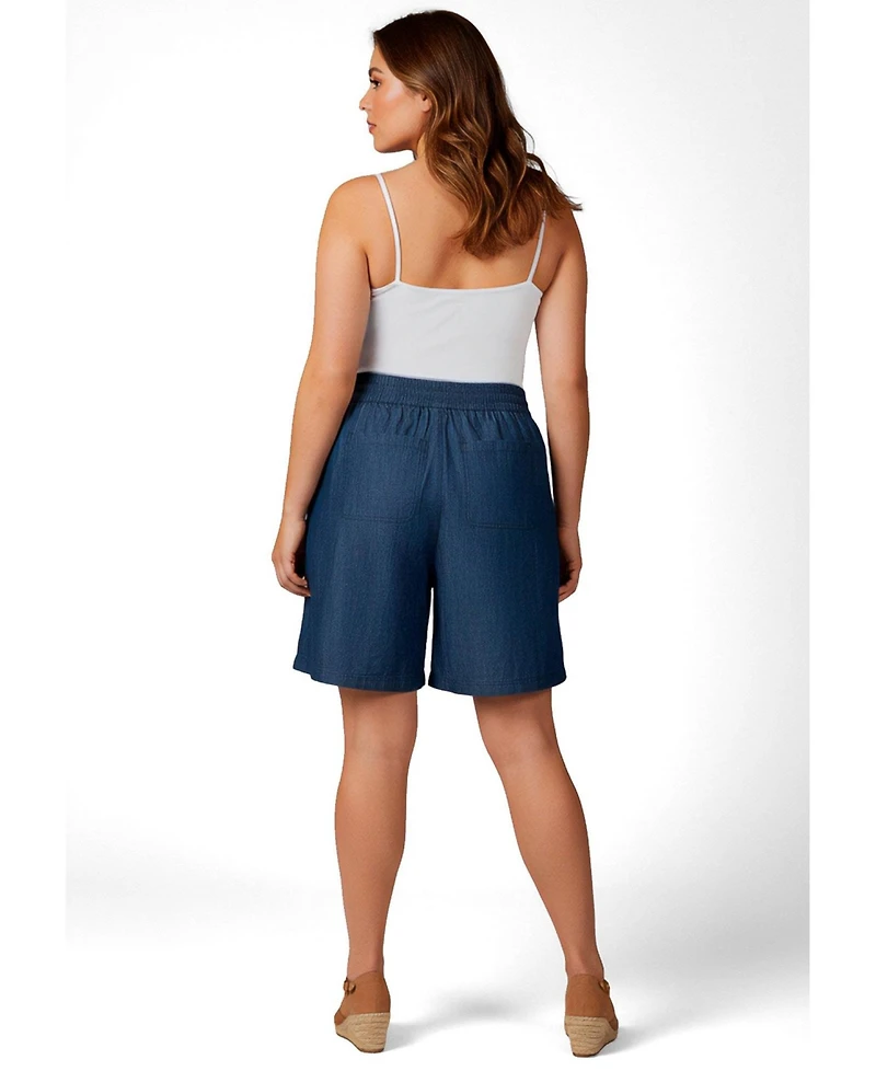 Avenue Plus Wide-Leg Drawstring Short