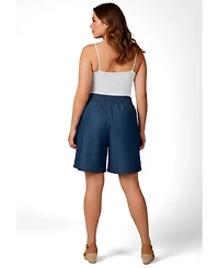 Avenue Plus Wide-Leg Drawstring Short