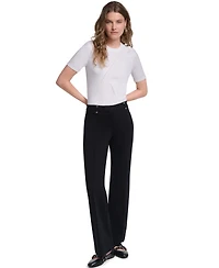 Karl Lagerfeld Paris Women's Ponte Mid-Rise Pants