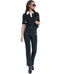 Karl Lagerfeld Paris Women's Charm Detail Bootcut Jeans