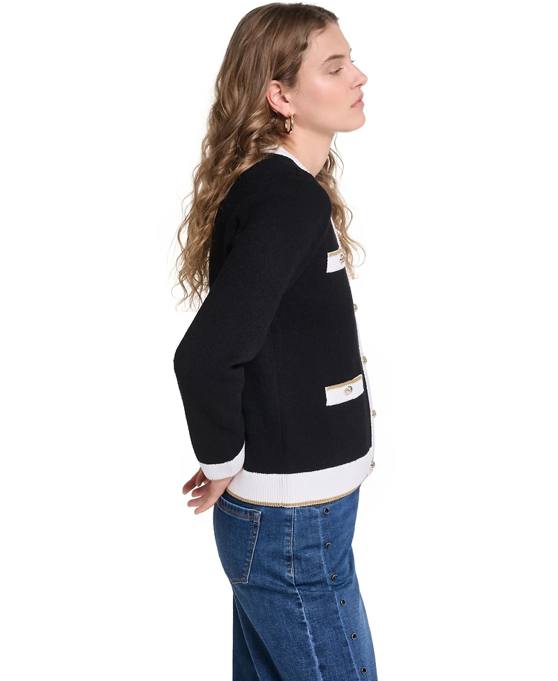 Karl Lagerfeld Paris Women's Four-Pocket Cardigan
