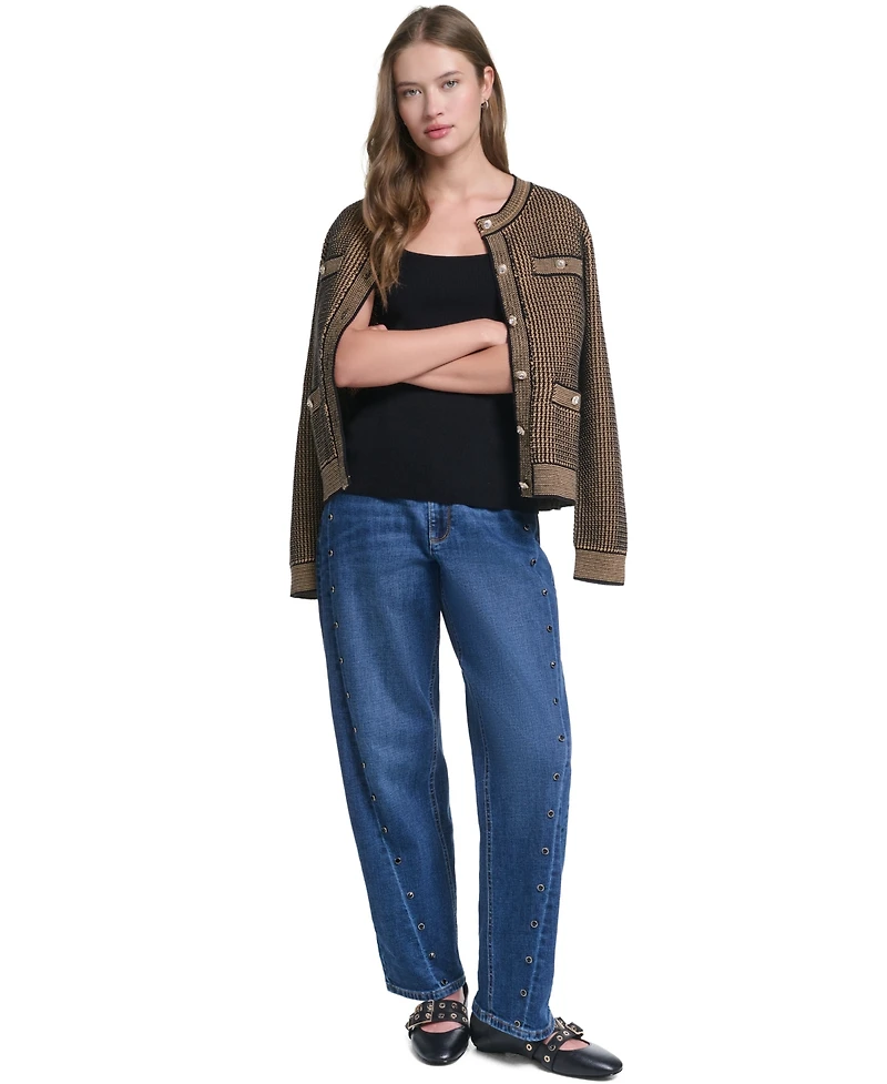 Karl Lagerfeld Paris Women's Crewneck Cardigan