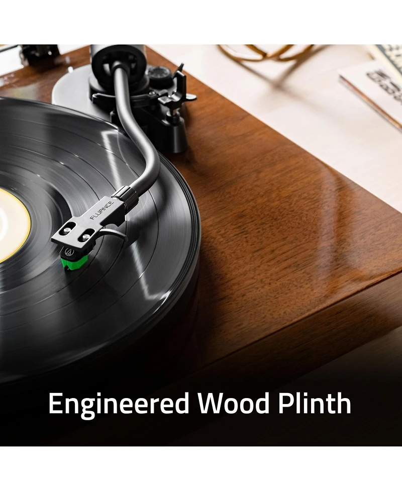 Fluance Vinyl Turntable Record Player Cartridge Acrylic Mat and Ri71 Powered Bookshelf Speakers