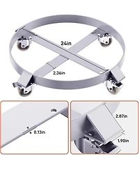 gaomon 4 Pack 55 Gallon Drum Dolly 1000 lb Capacity Heavy Duty Steel Drum Caddy with 4 Swivel Casters Barrel Cart for Warehouse