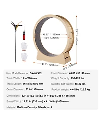 Vevor Wooden Cat Exercise Wheel Large Treadmill for Indoor Cats