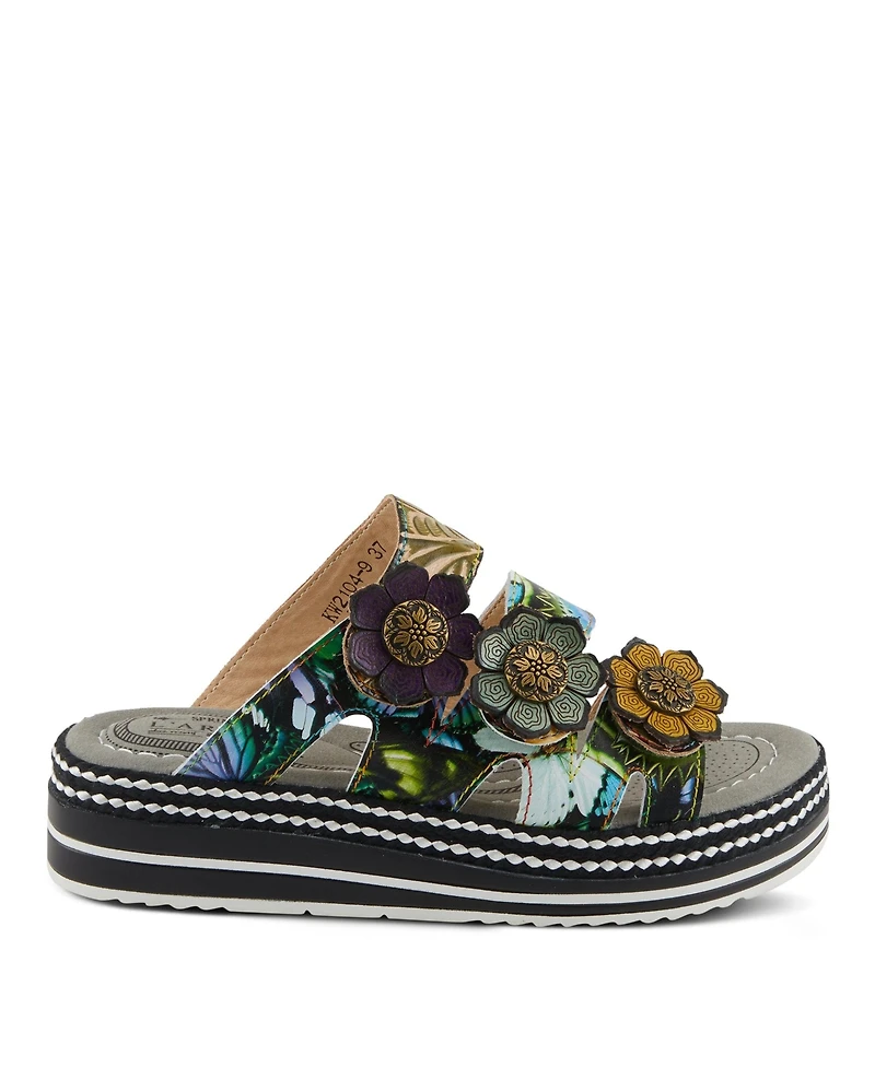 L'Artiste Woman's Spring Step Naomi-Monarch Slides with Leather Upper