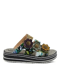 L'Artiste Woman's Spring Step Naomi-Monarch Slides with Leather Upper