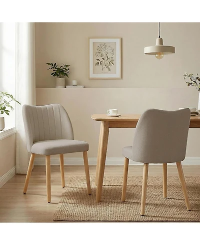 gaomon Wooden Upholstered Kitchen Dining Chairs Set of 2 for Kitchen, Living Room