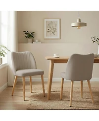 gaomon Wooden Upholstered Kitchen Dining Chairs Set of 2 for Kitchen, Living Room