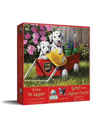 SunsOut Fire Waggin' 500 piece Jigsaw Puzzle for Adults