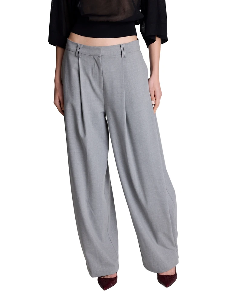 Kenneth Cole Women's High-Rise Accordion Side-Pleat Wide-Leg Pants, Regular And Plus