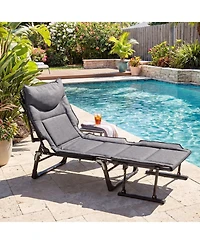 Sugift 3 in 1 Folding Camping Cot Padded Convertible Single Sofa Chair and Sleeper