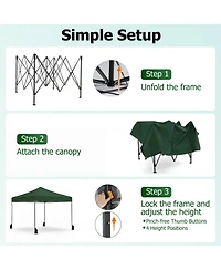 Sugift 9.5 x 9.5 ft Pop Up Canopy Tent with Adjustable Heights and Wheeled Bag