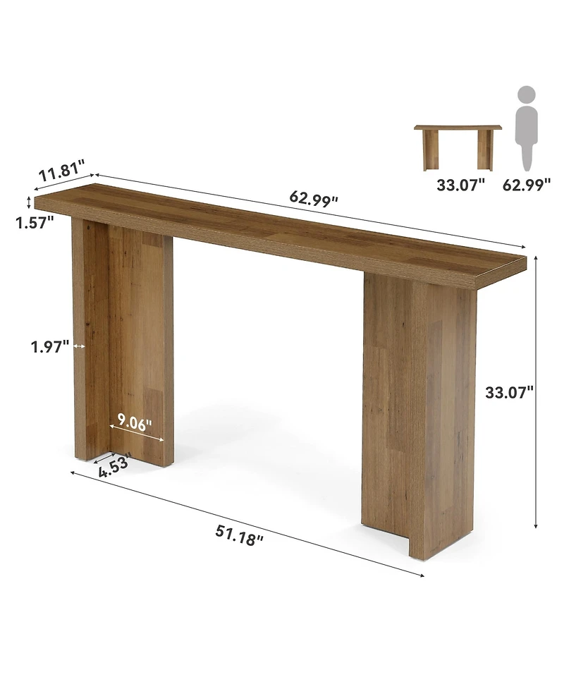 Tribesigns Modern Console Table, Narrow Entryway Table with Wood Grain, Minimalist Sofa Table