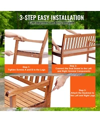 Vevor Outdoor Bench 50 in Wood Garden Bench 800 lbs Park Patio Yard Porch Bench