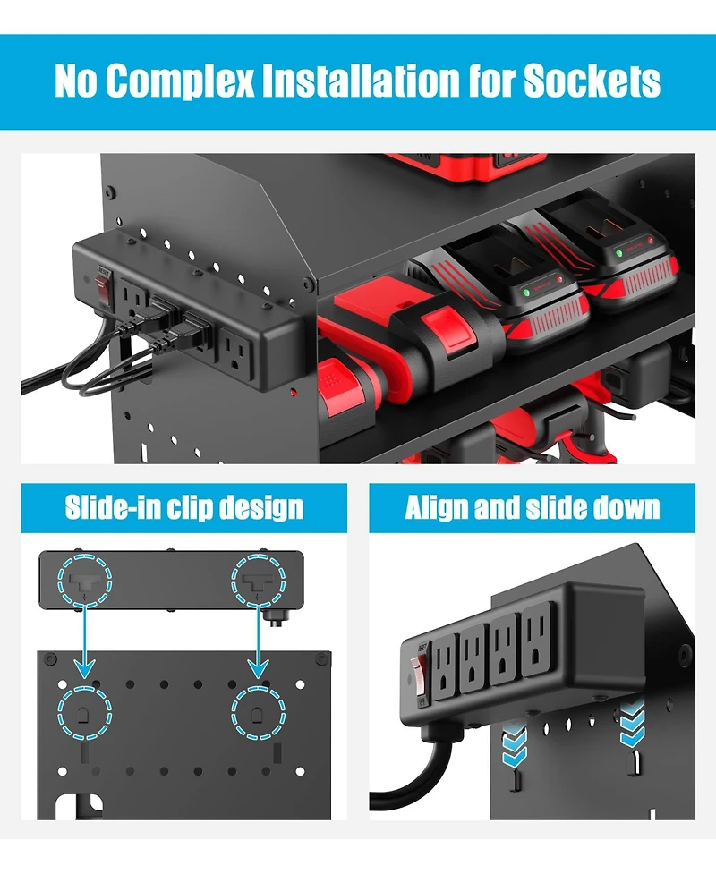 Xdovet Power Tools Organizer Charging Station Wall Mount Drills Storage Gifts Men Father