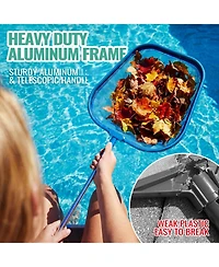 Xdovet Pool Skimmer Net With Pole Aluminum Frame Handle Metal